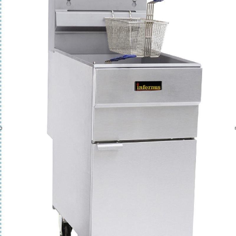 Infernus 3 Burner LPG Single Tank Twin Basket Gas Fryer – 23 Litres