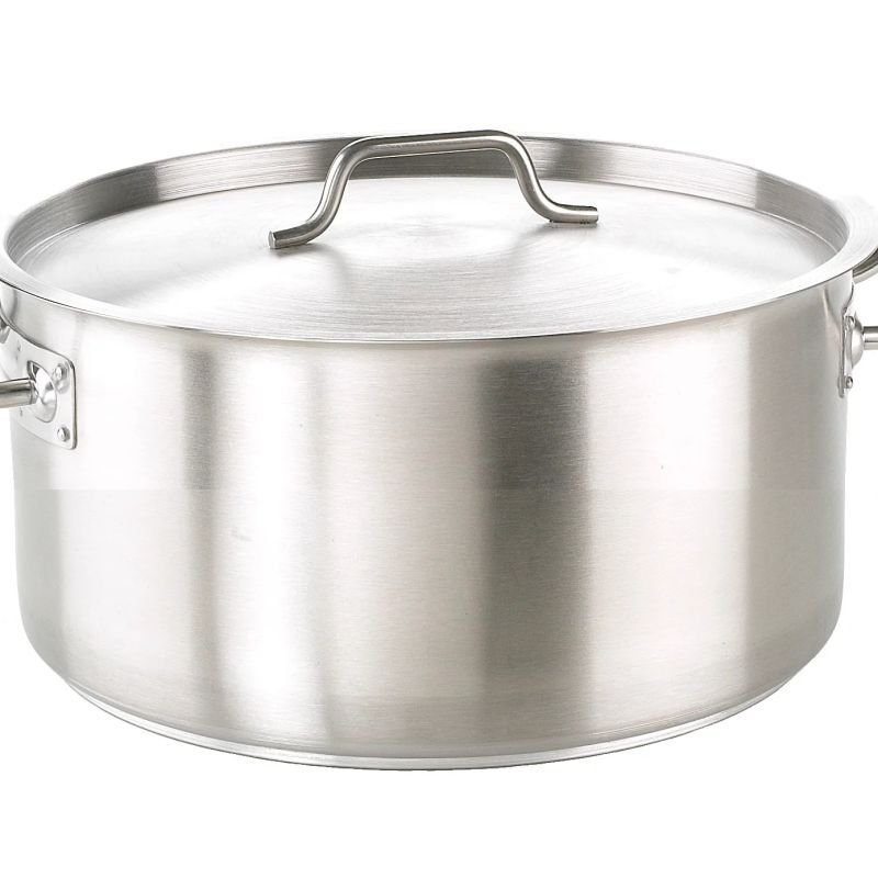 Stainless Steel Low Casserole Pot with S/S Lid 32cm/9.5L
