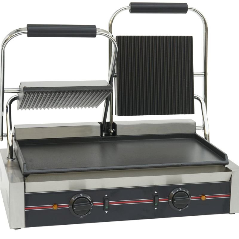 Infernus Half Ribbed Twin Panini Grill