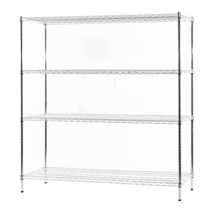 Chrome Commercial Kitchen Shelving Unit – 4 Tier – 1500mm