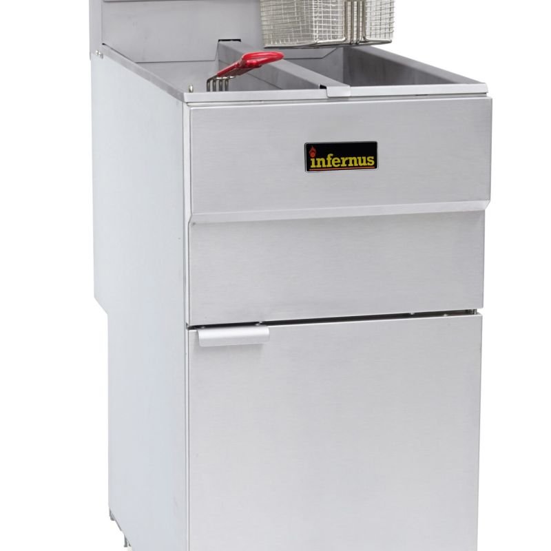 Infernus 4 Burner Twin Tank Twin Basket Gas Fryer – 2 x 11 Litres