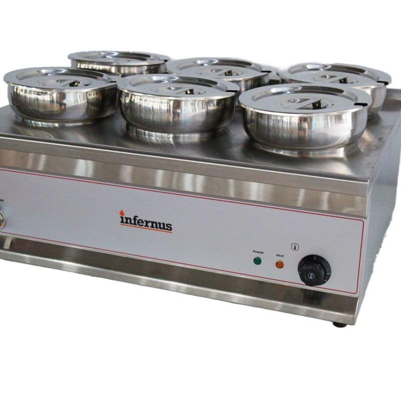 Infernus Electric Round Pot Bain Marie – 6 x 7L Pots