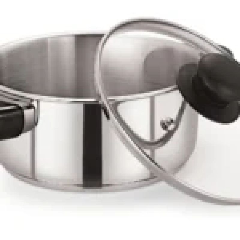 Stainless Steel Casserole Pot with Glass Lid 24cm/5L – Pack of 6