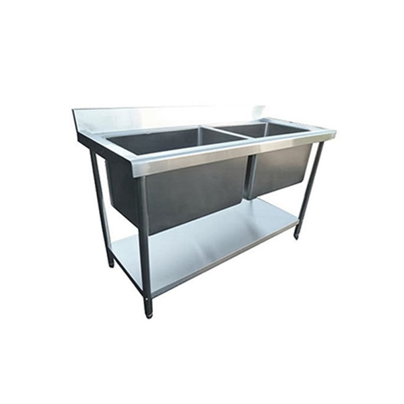 Infernus Stainless Steel Double Deep Bowl Sink – 140cm/56″
