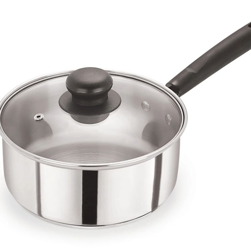 Stainless Steel Saucepan with Glass Lid 20cm/3L – Pack of 6