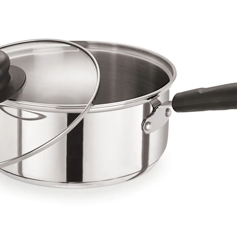 Stainless Steel Saucepan with Glass Lid 20cm/3L – Pack of 6